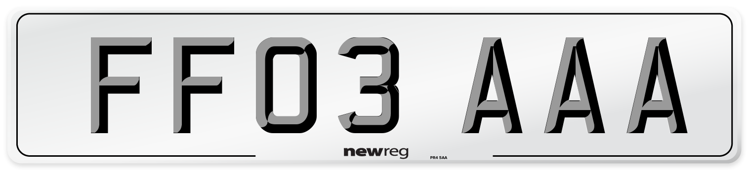 FF03 AAA Number Plate from New Reg